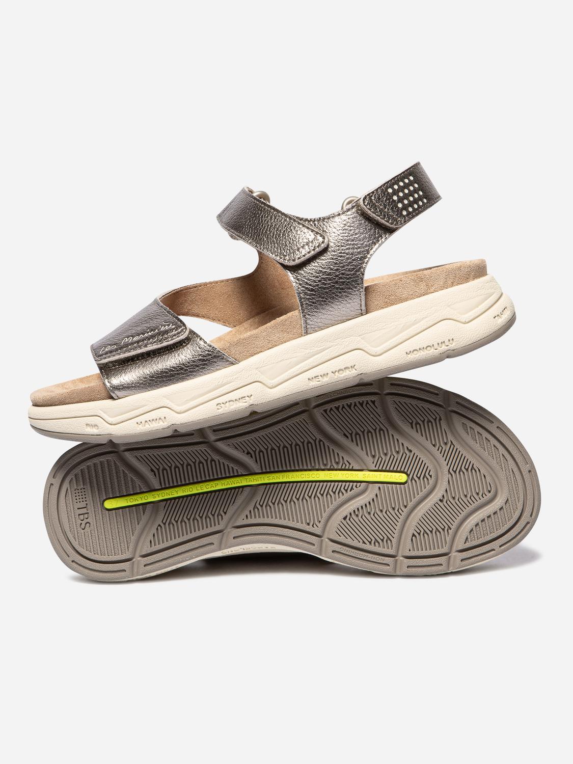 Sandales compensées femme bronze LOUISIE