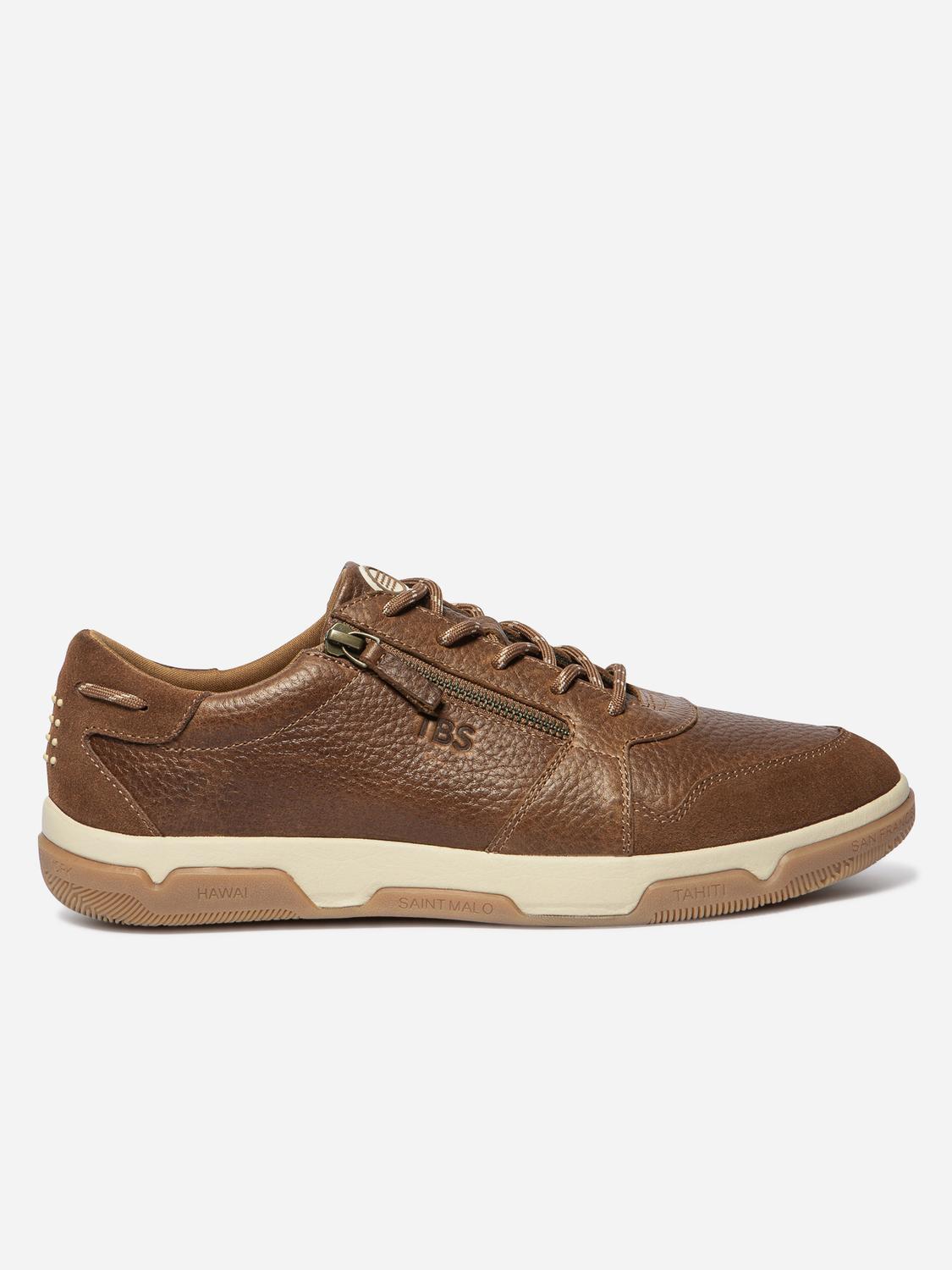 Tennis Homme Doublée Textile Cuir Tabac GEDEZIP