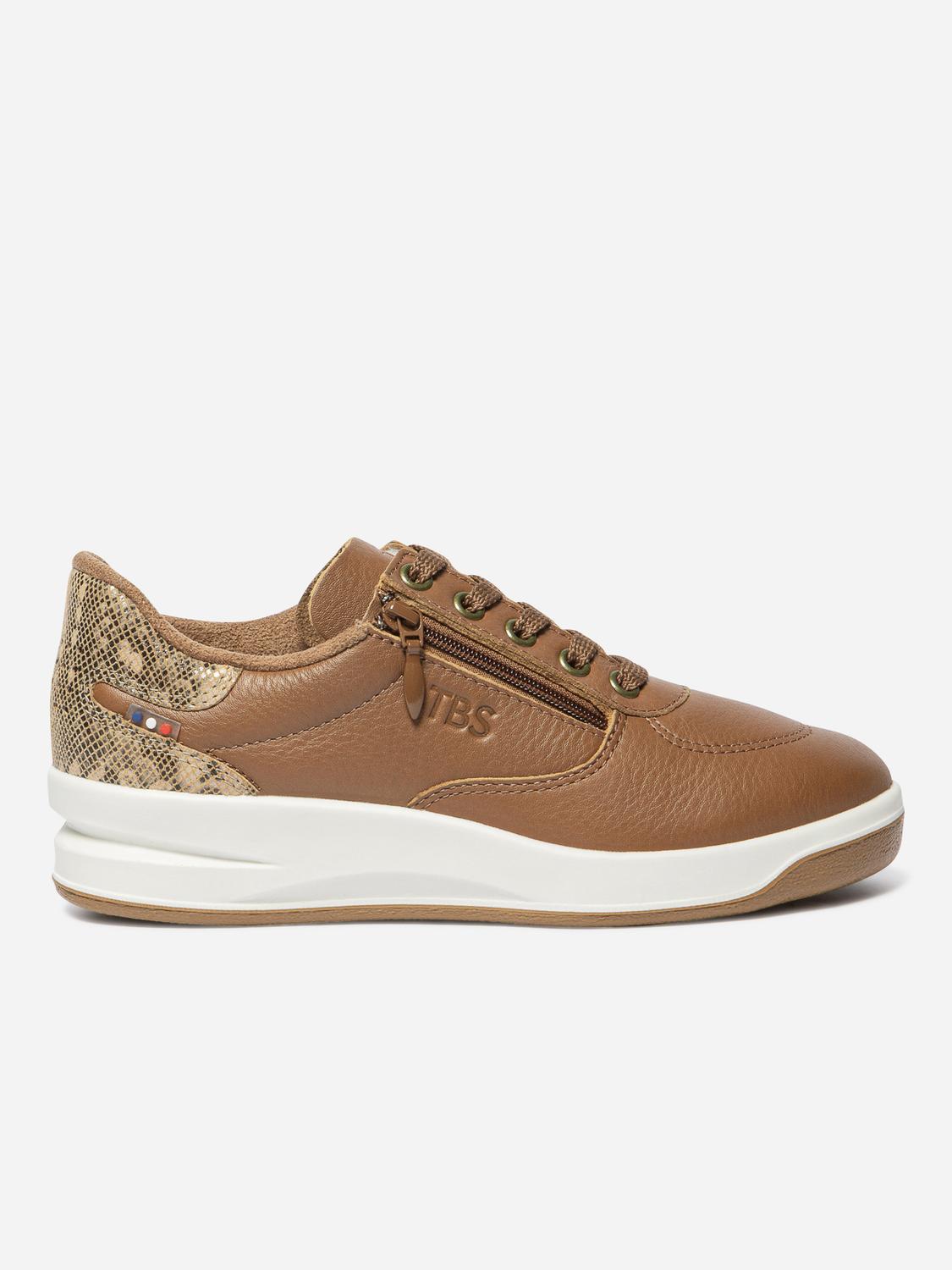 Baskets Cuir Femme Fabriquées en France Doublée Textile Tan BRAZIP2