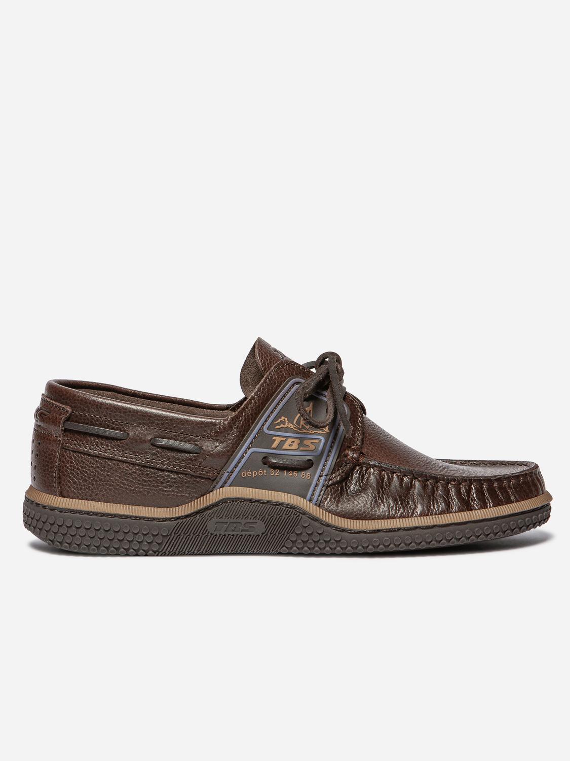 Chaussures Bateaux Homme Cuir Brun et Azur GLOBEK