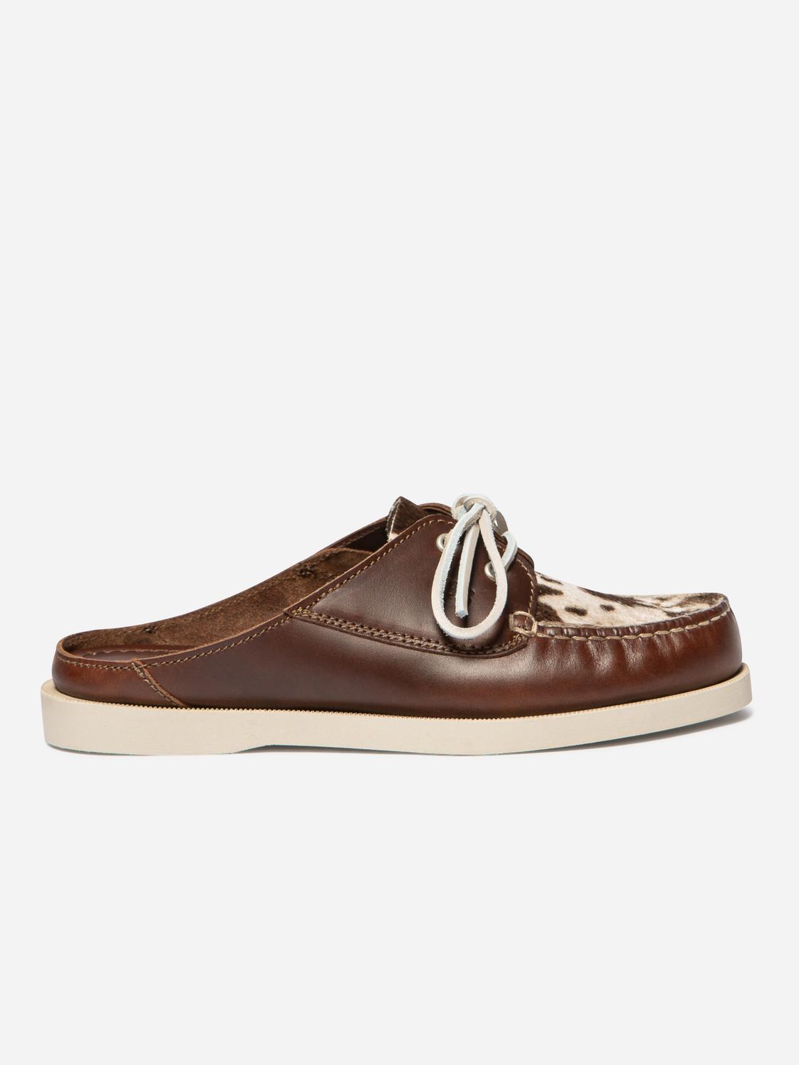 Mules femme acajou et vache PHELUME