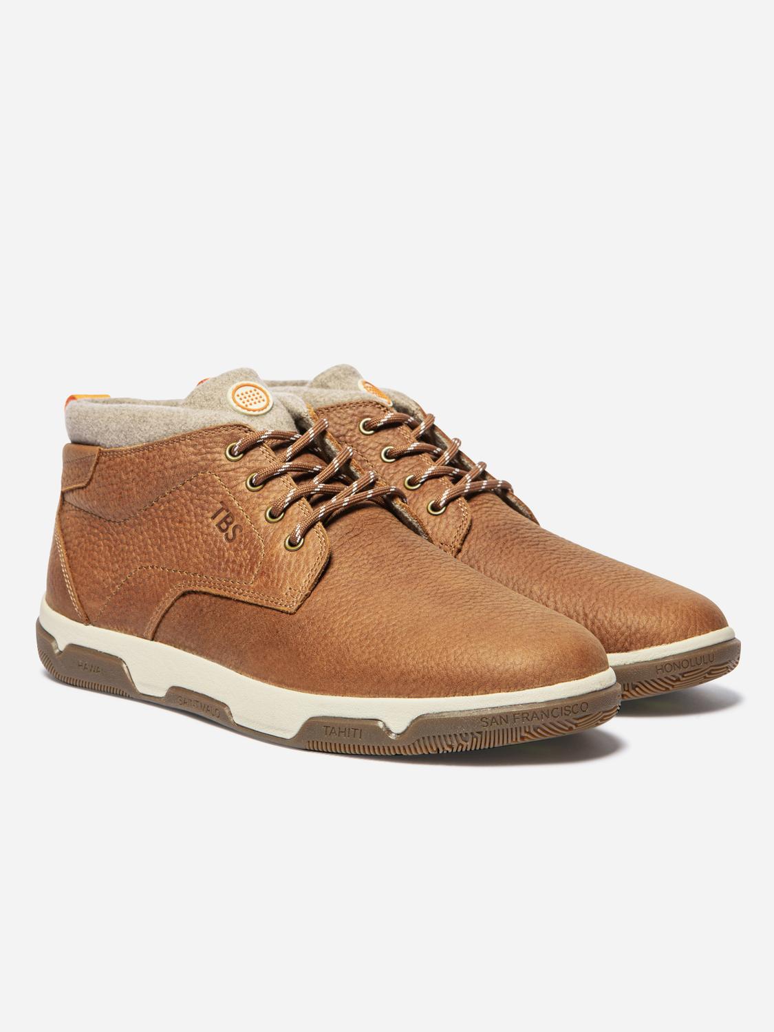 Bottines Homme Doublée Textile Cuir Tan GEDANNO