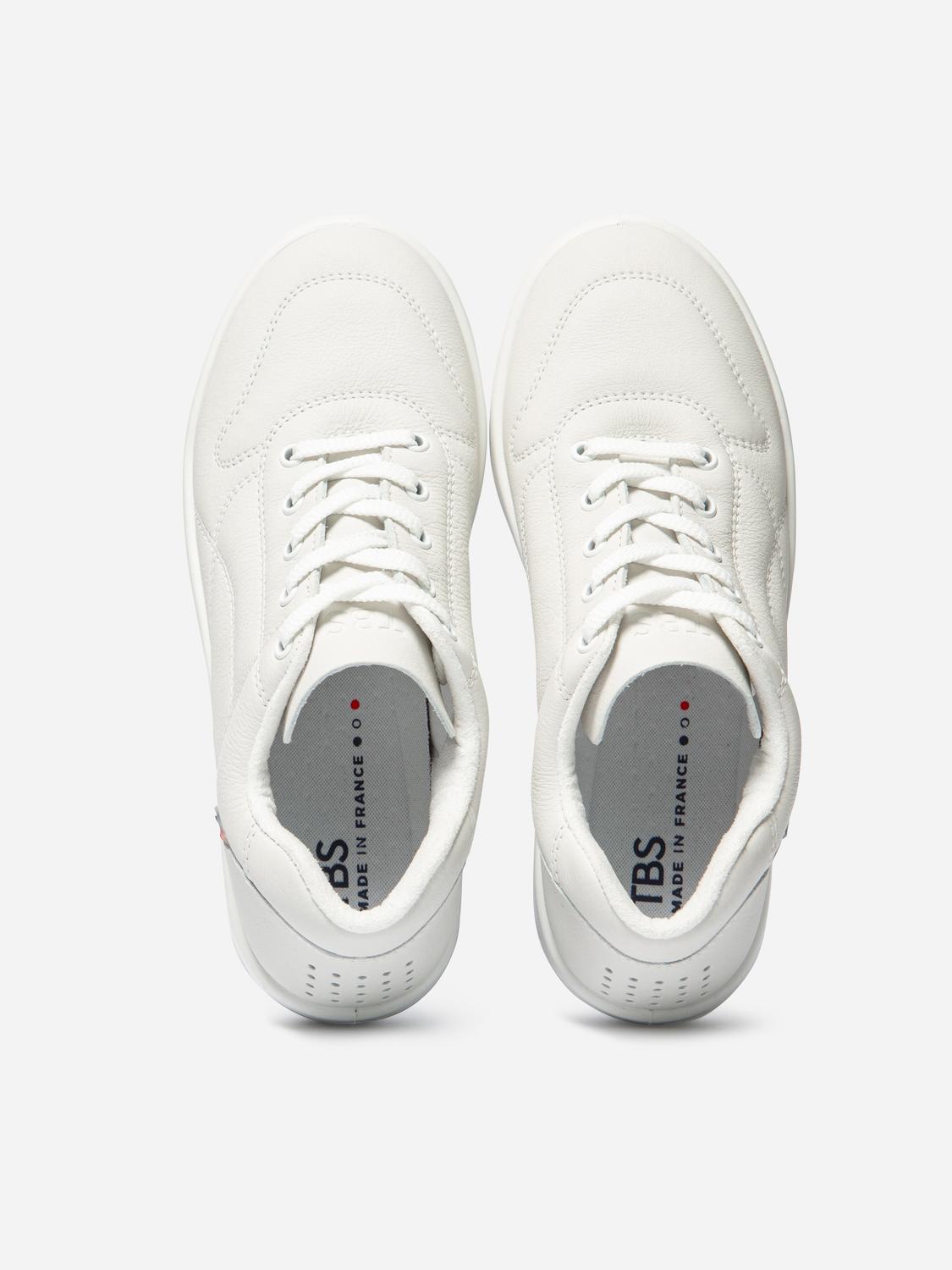 Baskets Homme Confort Dessus Cuir Blanc