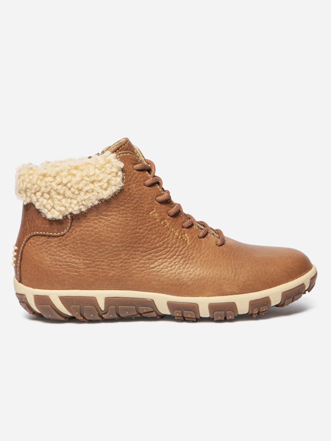 Bottines Femme Doublée Textile Cuir Tan JANISSA