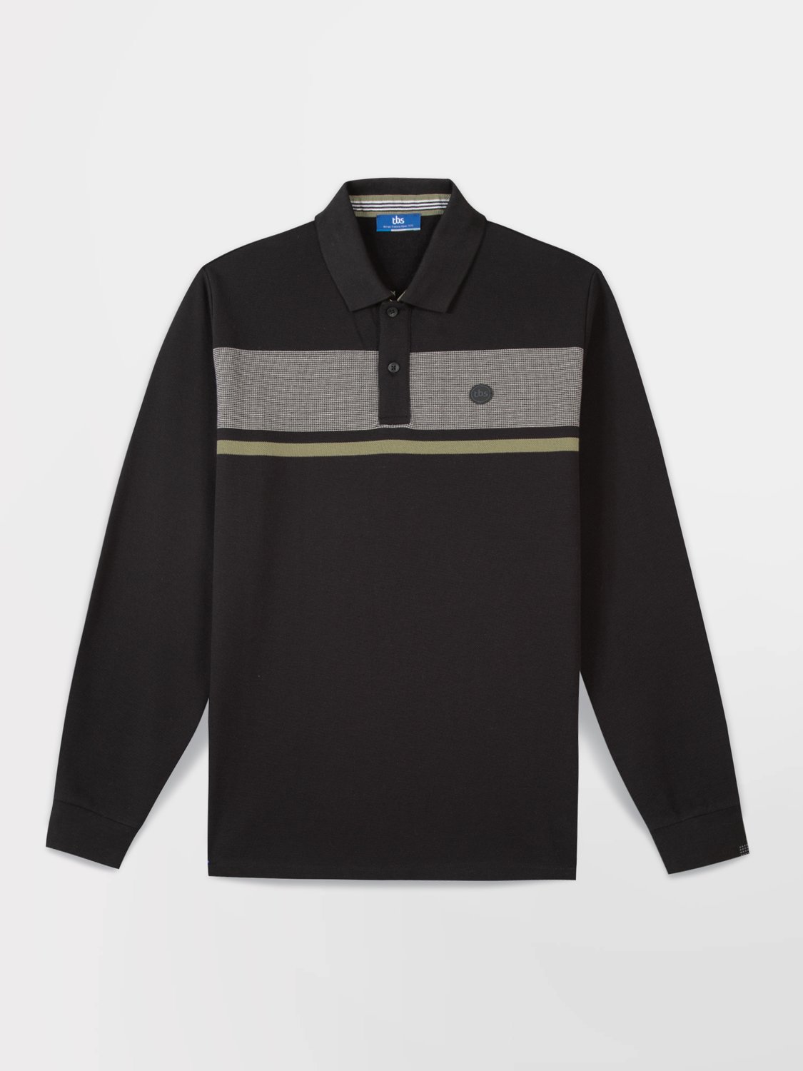 Polo Homme Coton Epais Manches Longues Noir KABYEPOL