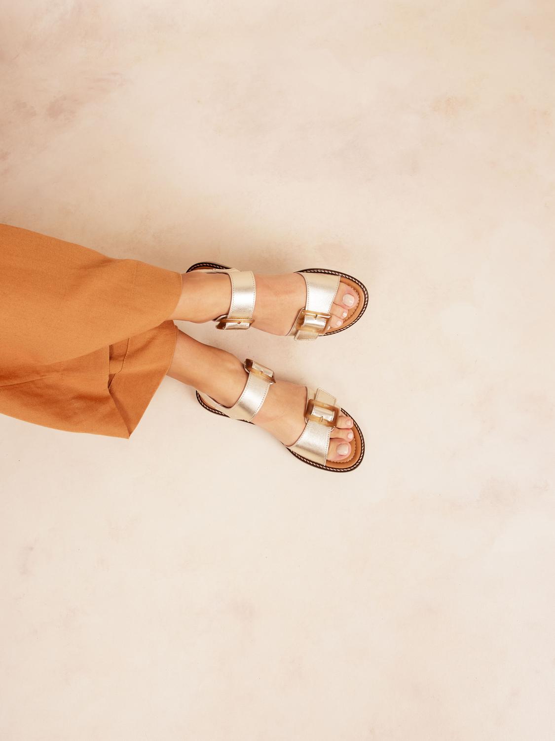 Sandales plates femme marine ABIGAEL