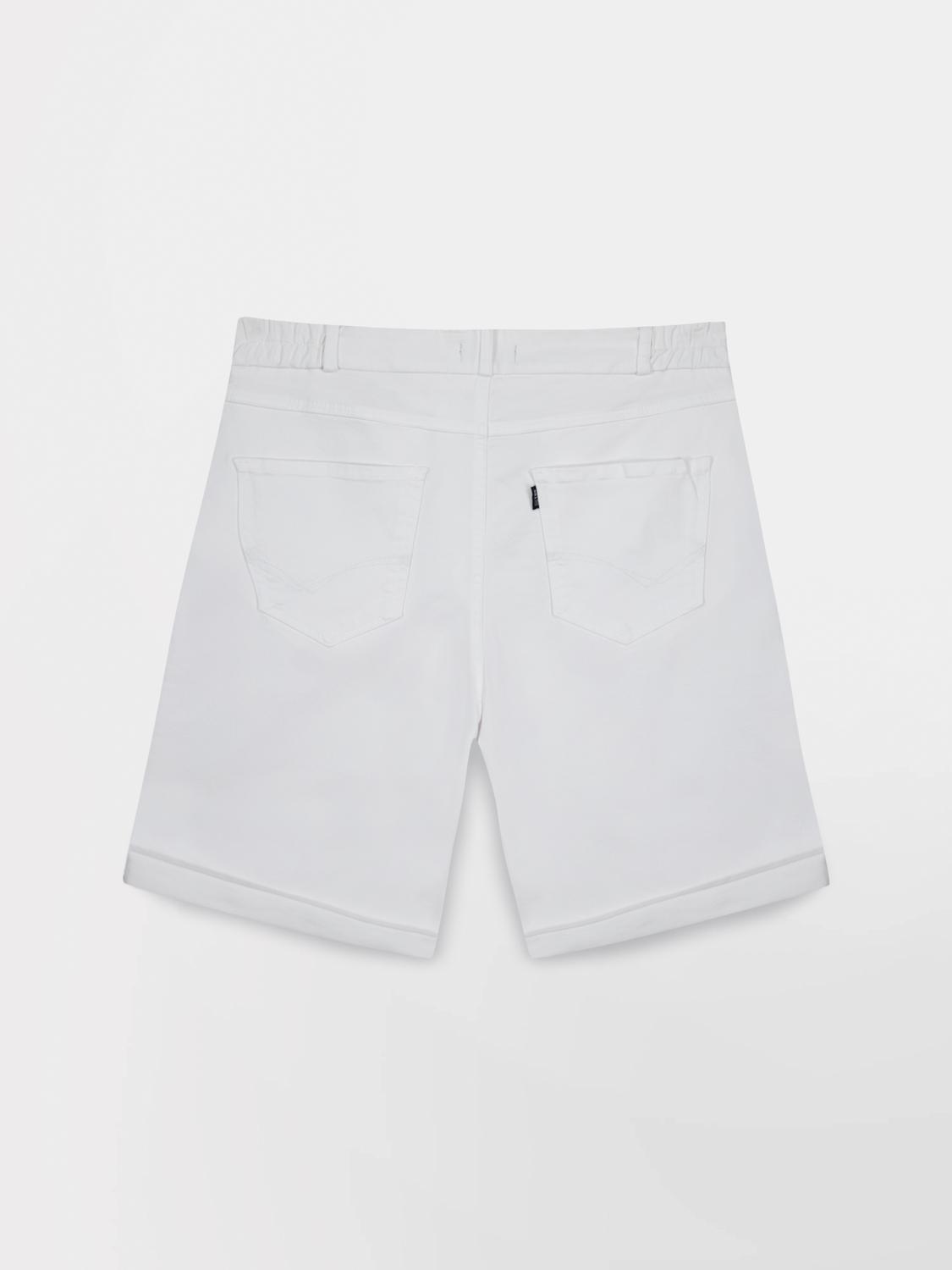 Bermuda Femme Ceinture Semi-élastiquée Blanc SINTAMID