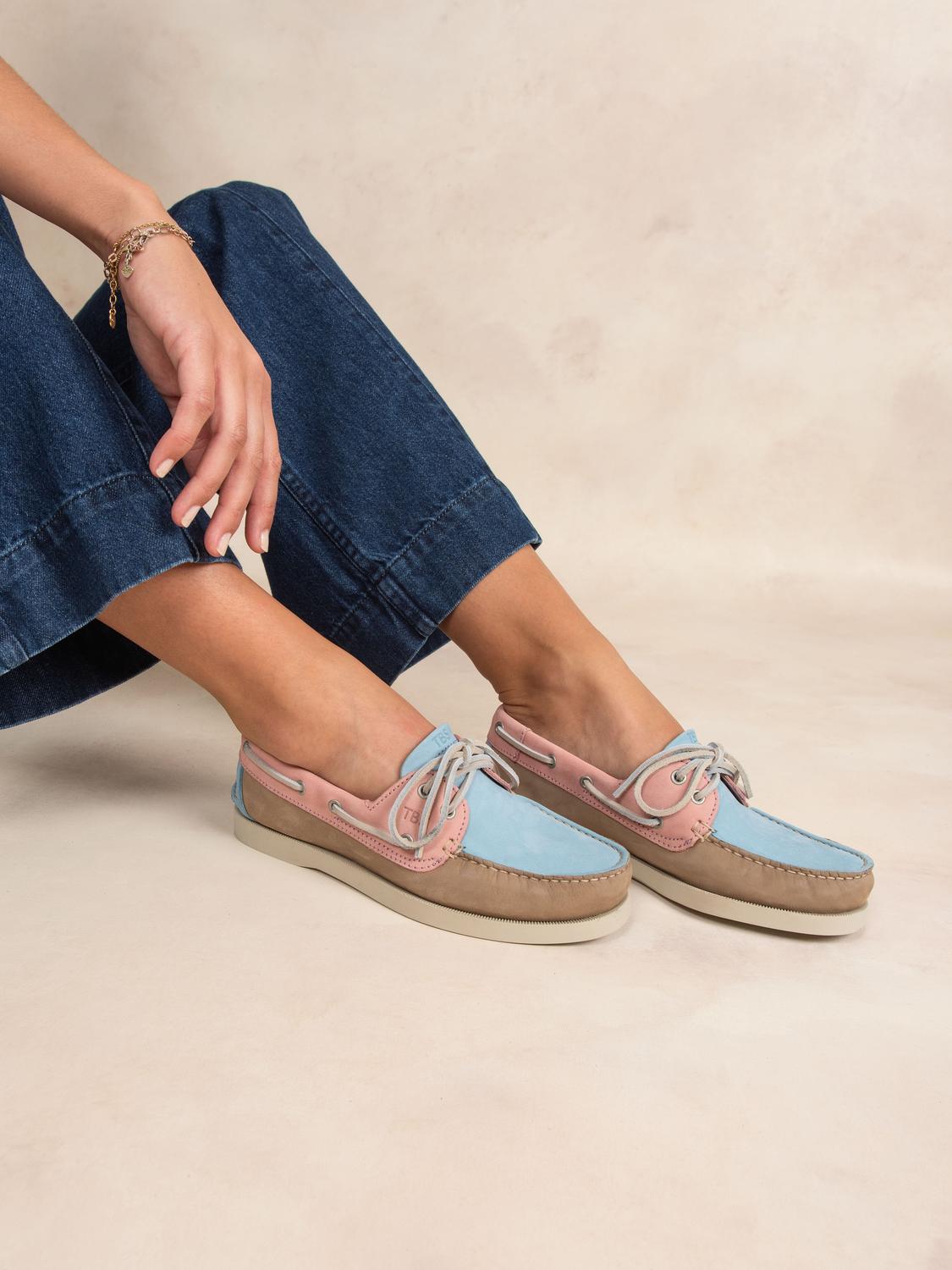 Women's boat shoes Beige and Pink and Oxygen PHENISE