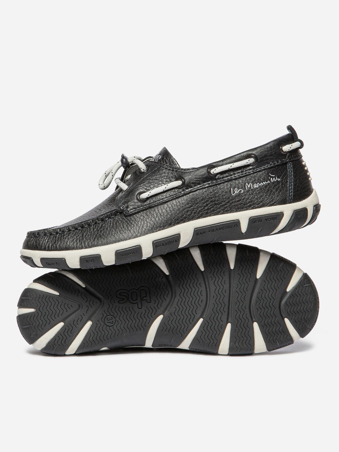 Chaussures Bateau Femme Cuir Marine