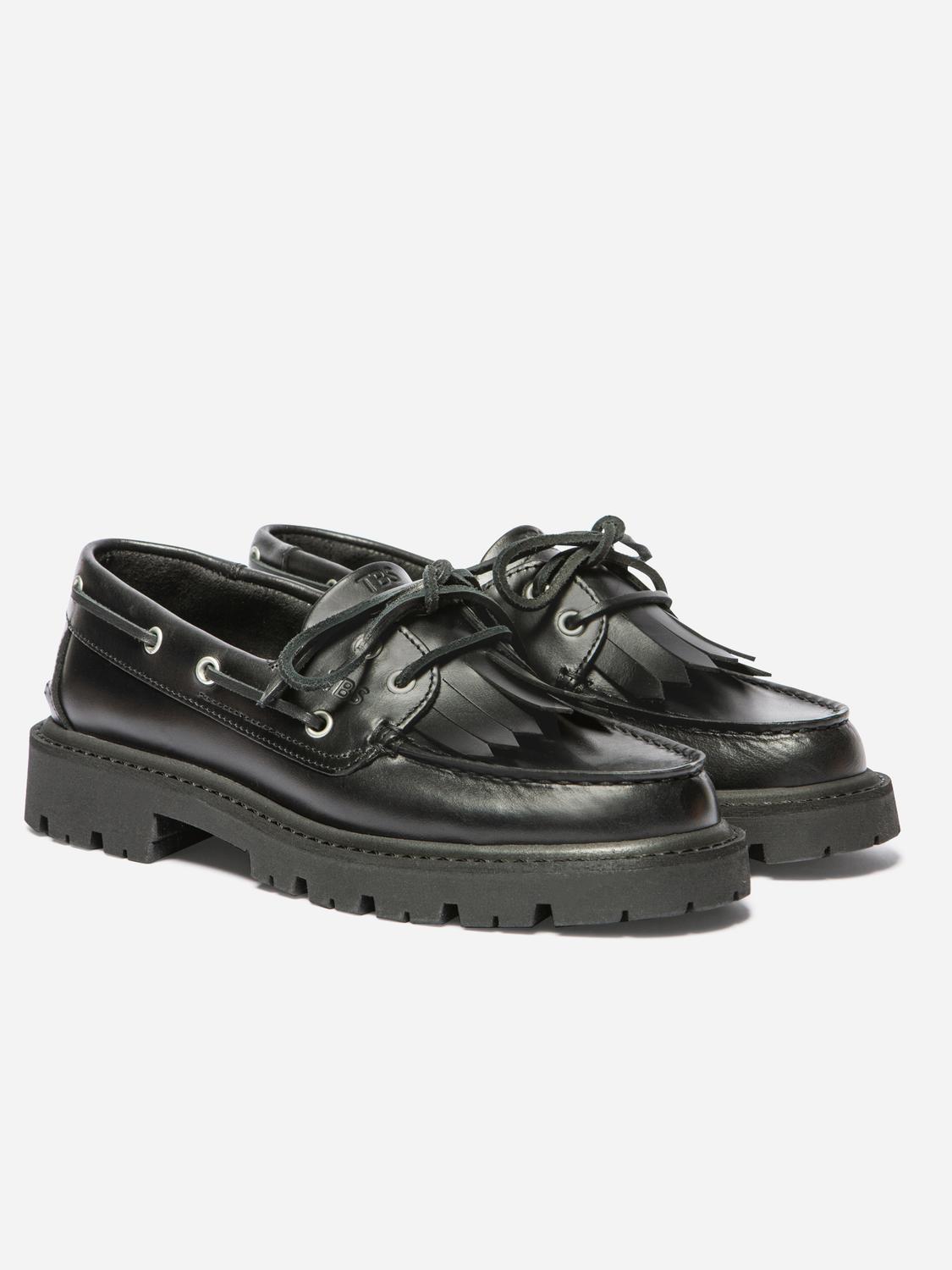 Chaussures Bateaux Femme Cuir Noir LAZARIE