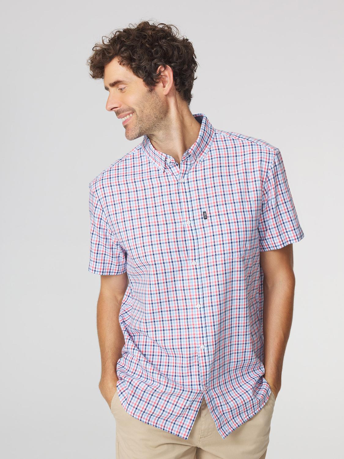 Chemise Homme Manches Courtes à Carreaux ORSONCHA Chemise Homme Manches Courtes à Carreaux ORSONCHA
