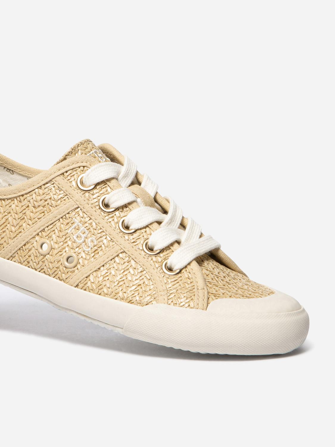 Tennis en toile femme beige raphia OPIACE