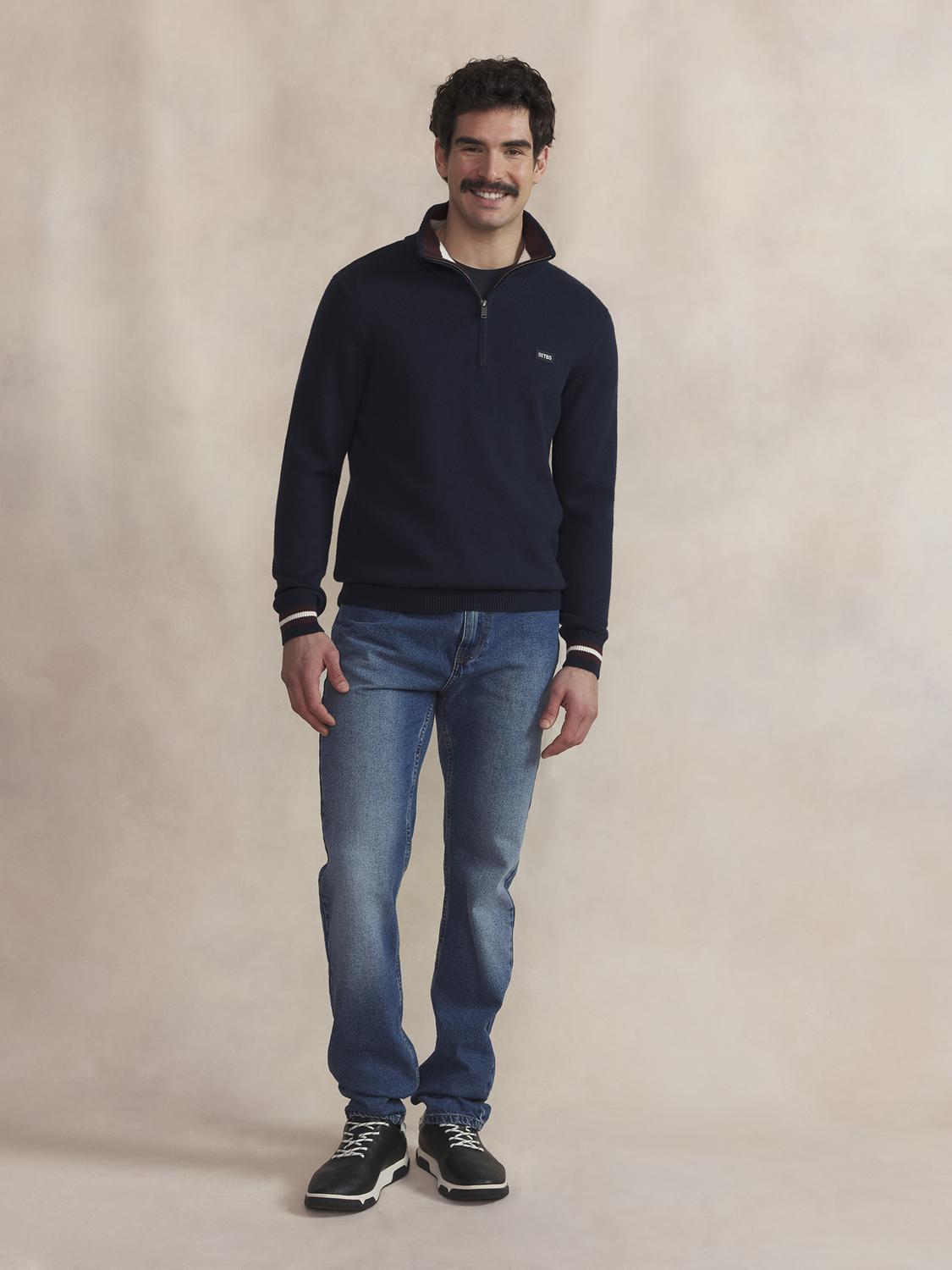 Pull Col Camionneur Homme Marine TATUMCAM