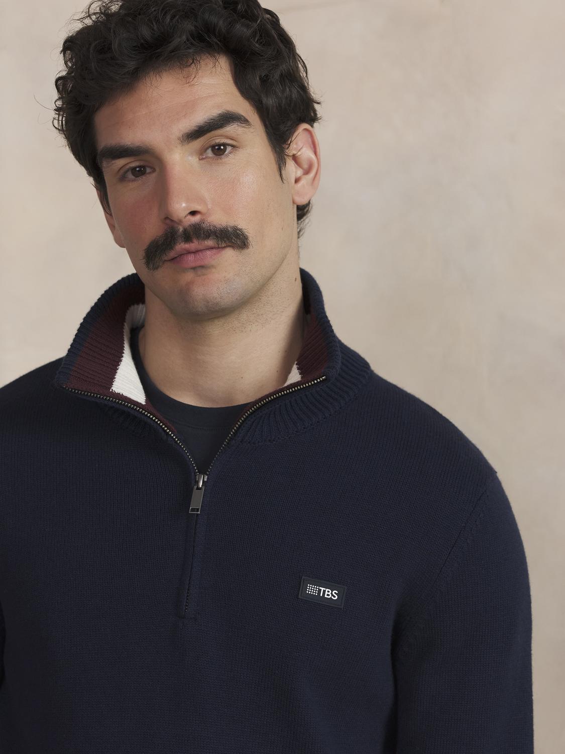 Pull Col Camionneur Homme Marine TATUMCAM