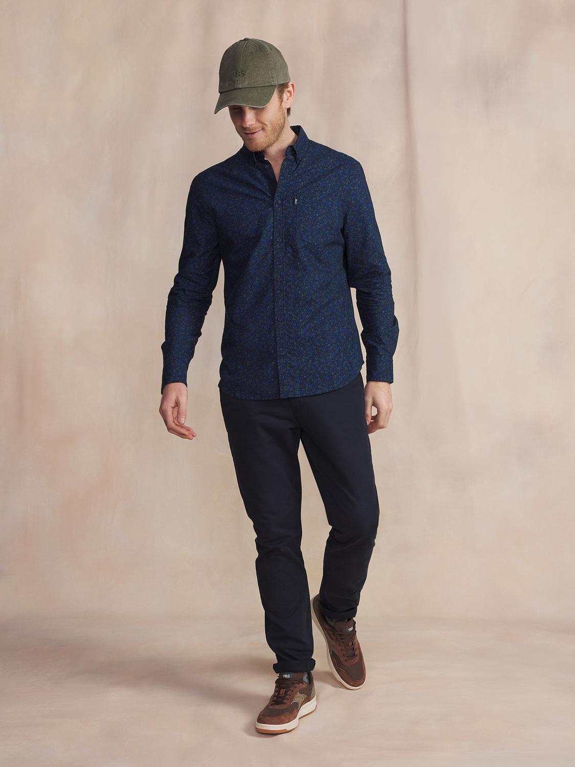 Chemise Manches Longues Bleu JANAVCHE Chemise Manches Longues Bleu JANAVCHE