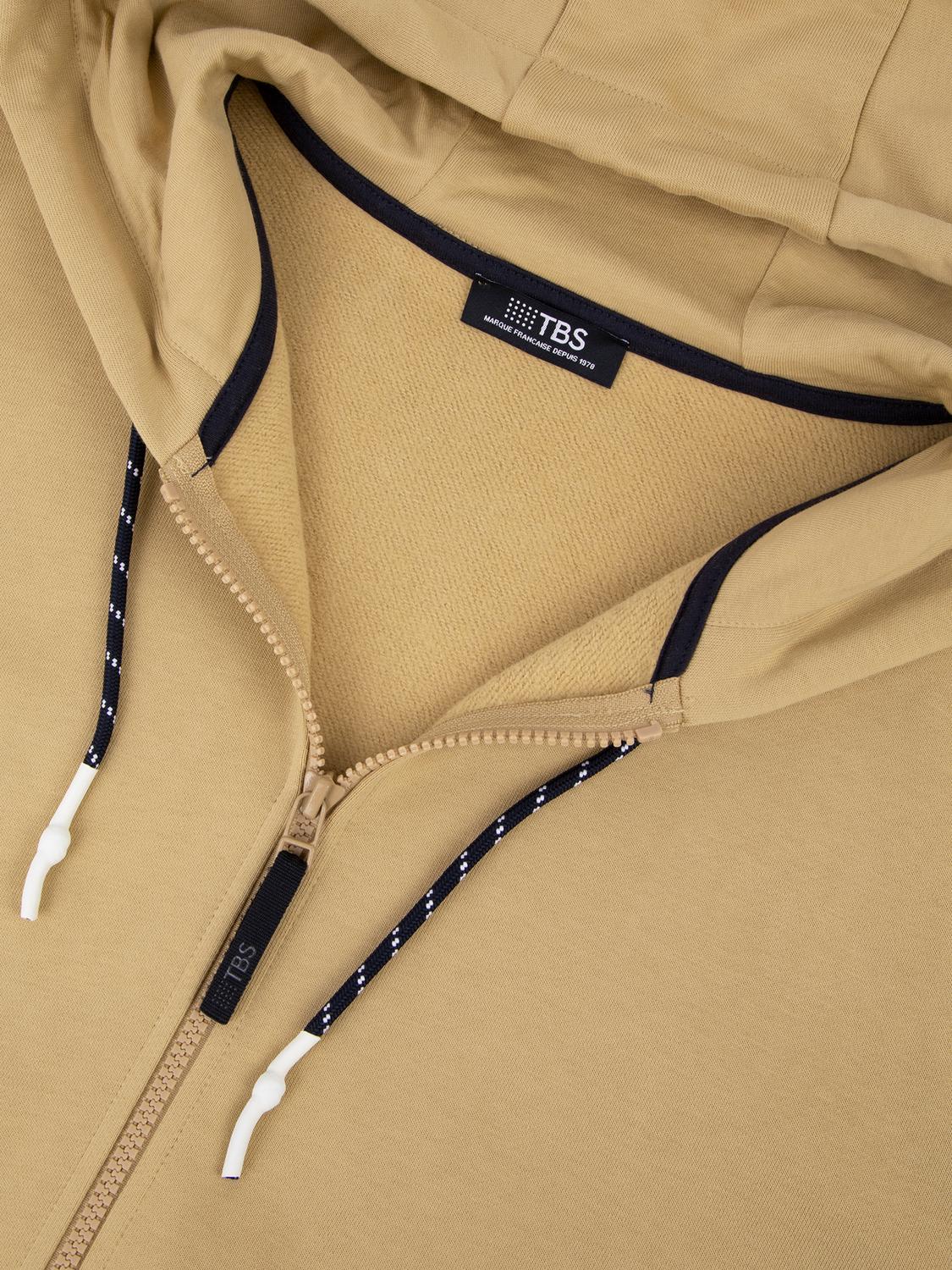 Sweat zippé Manches Longues Beige JULINZIP