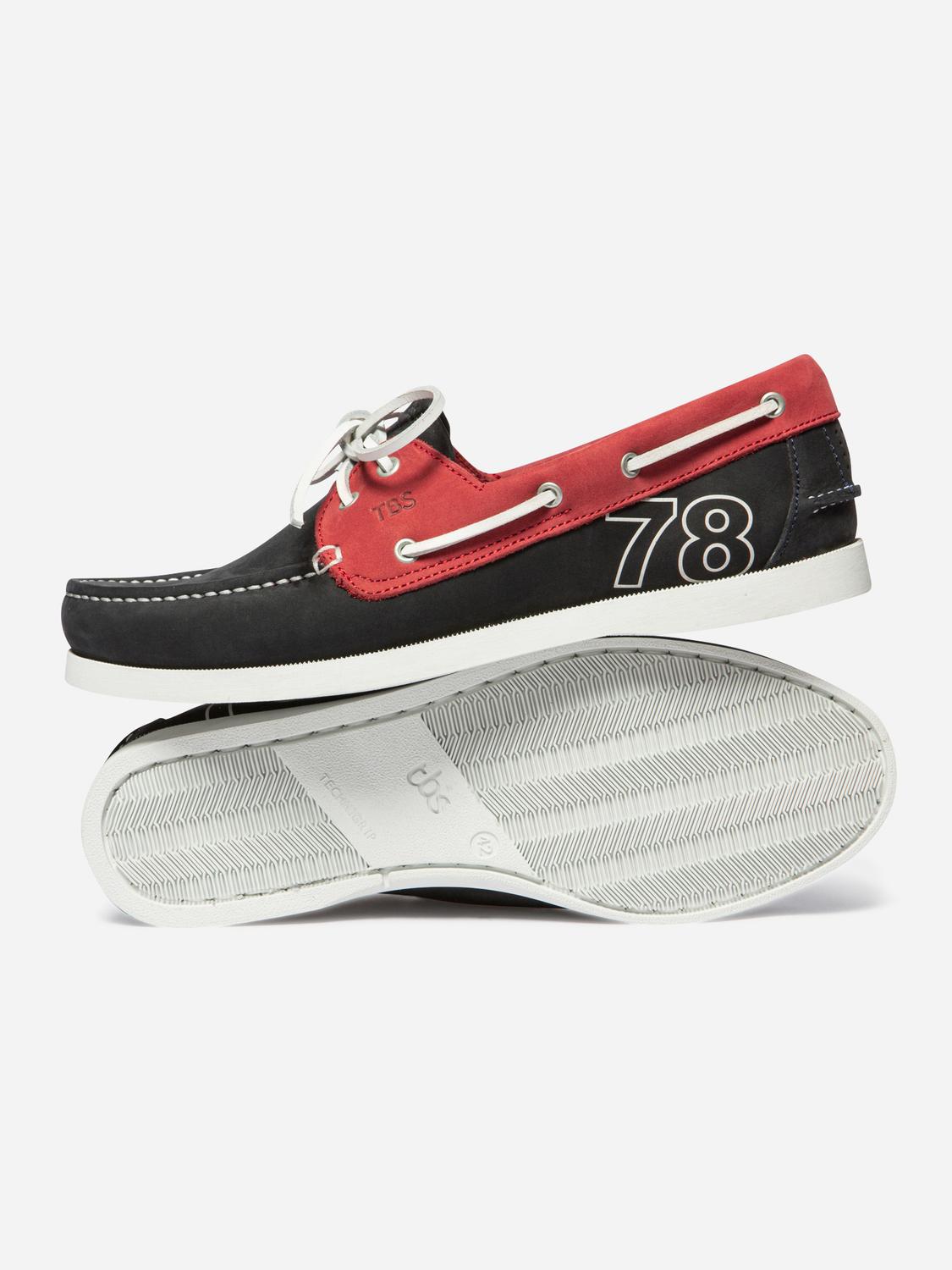 Chaussures bateau homme navy et rouge PHENN