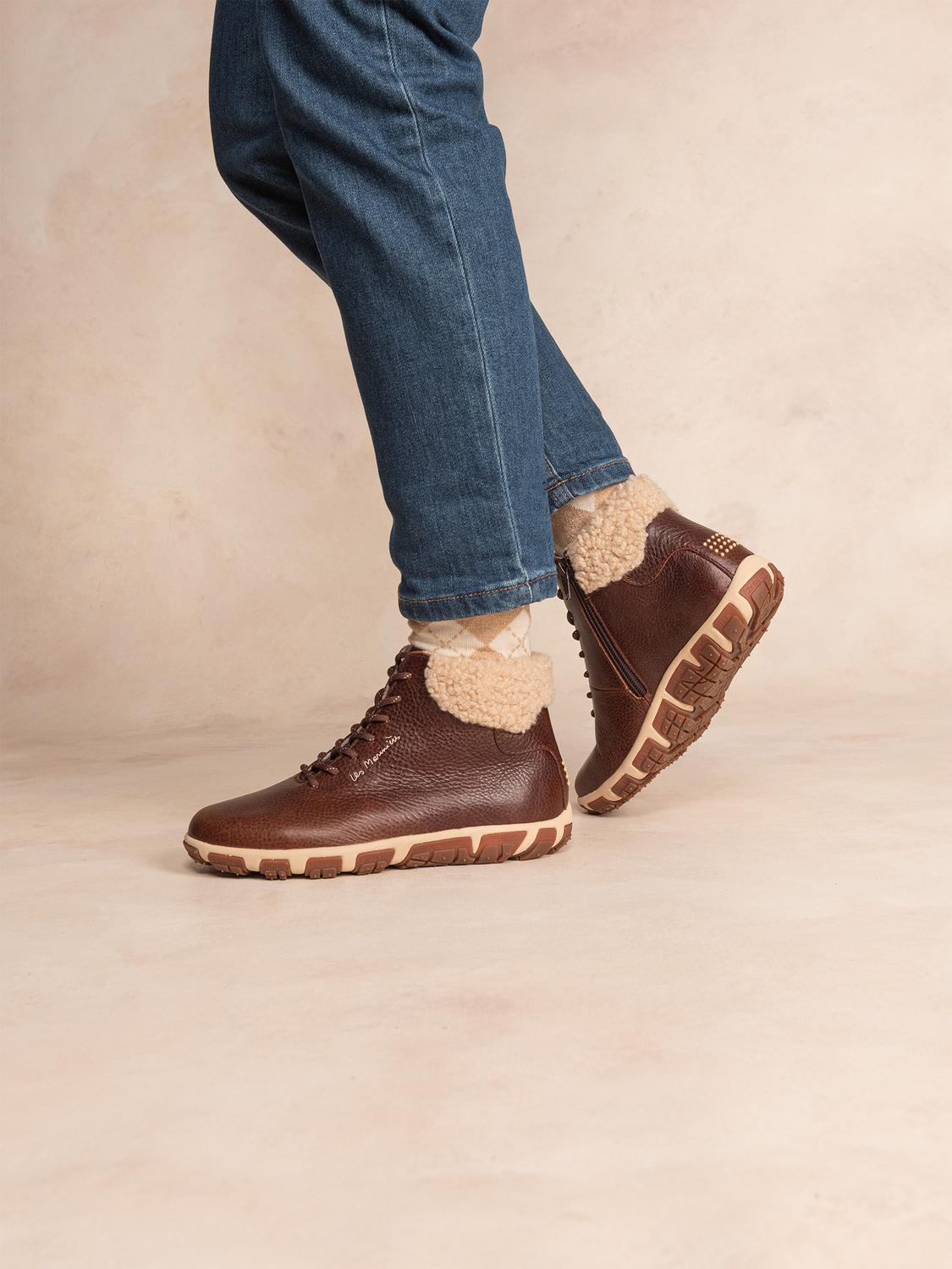 Boots Femme Doublée Feutrine Cuir Marron JANISSA Boots Femme Doublée Feutrine Cuir Marron JANISSA