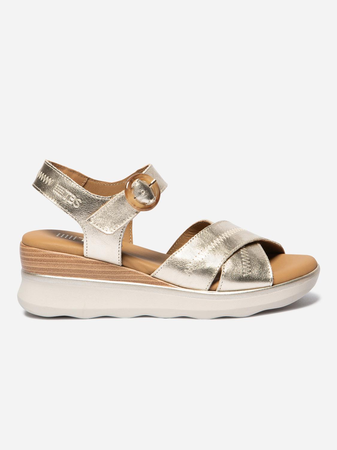 Sandales compensées femme platine HOULEMA