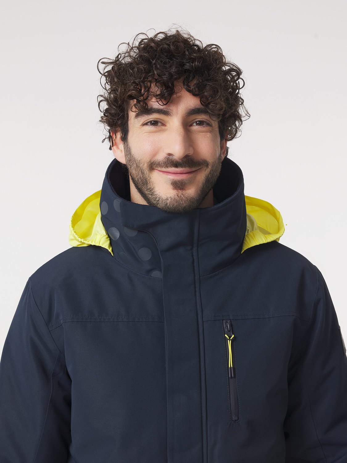 Veste de Quart Homme Imperméable Capuche Marine & Jaune QUARTVES