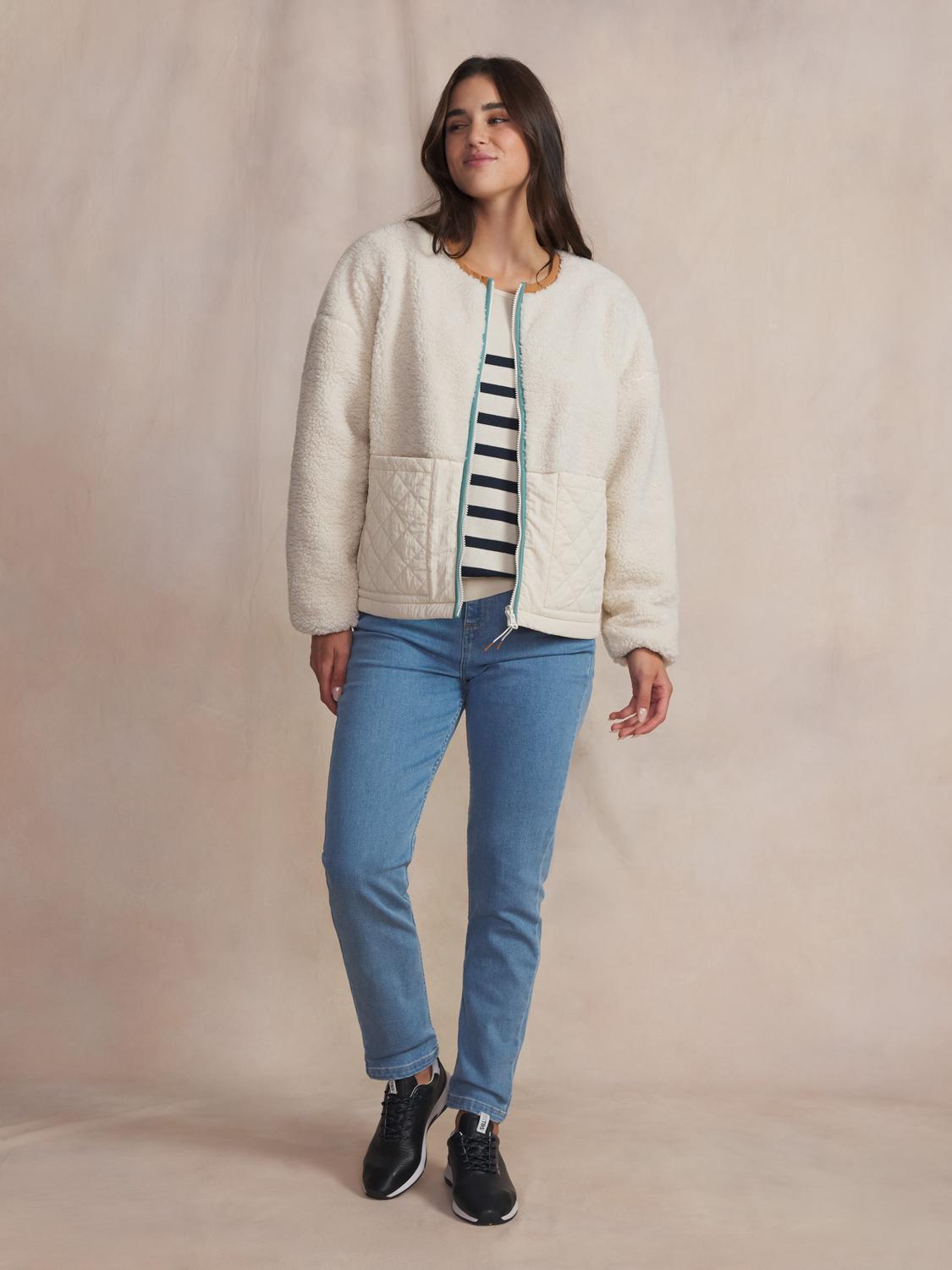 Veste sherpa femme ecru WILDAZIP