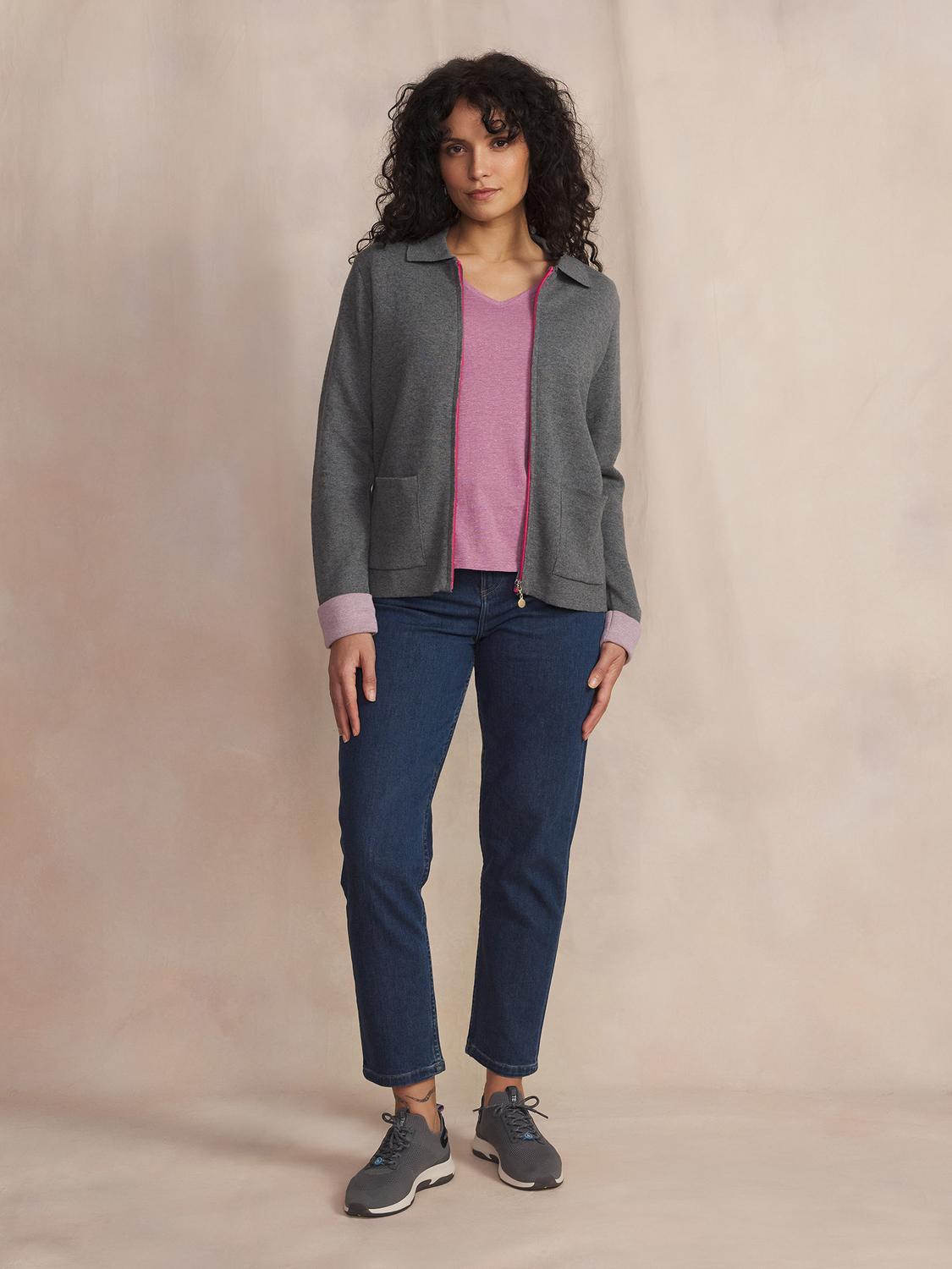 Gilet Gris Chine Manches Longues Gris PIARAGIL Gilet Gris Chine Manches Longues Gris PIARAGIL