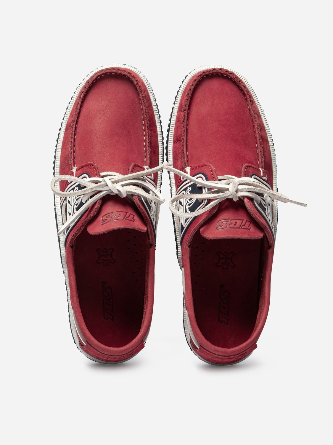 Men's Boat Shoes Nubuck Leather Red