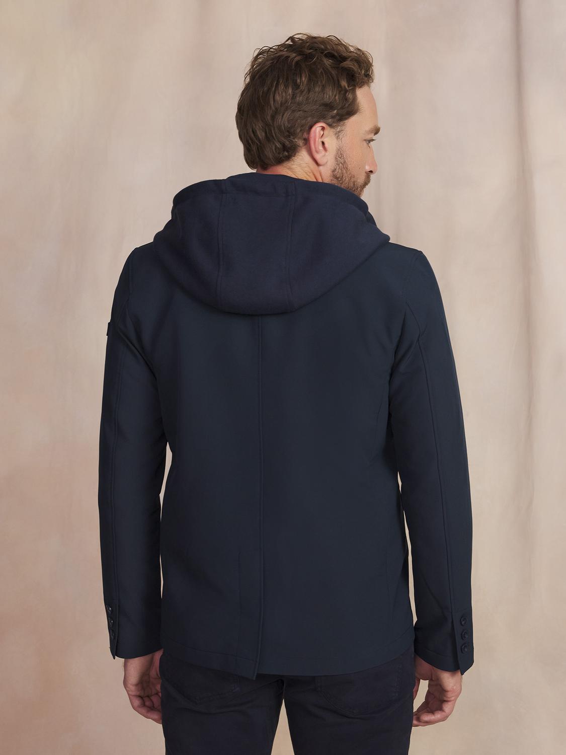 Veste Homme Zippée et Boutonnée Marine FLEEXVES Veste Homme Zippée et Boutonnée Marine FLEEXVES