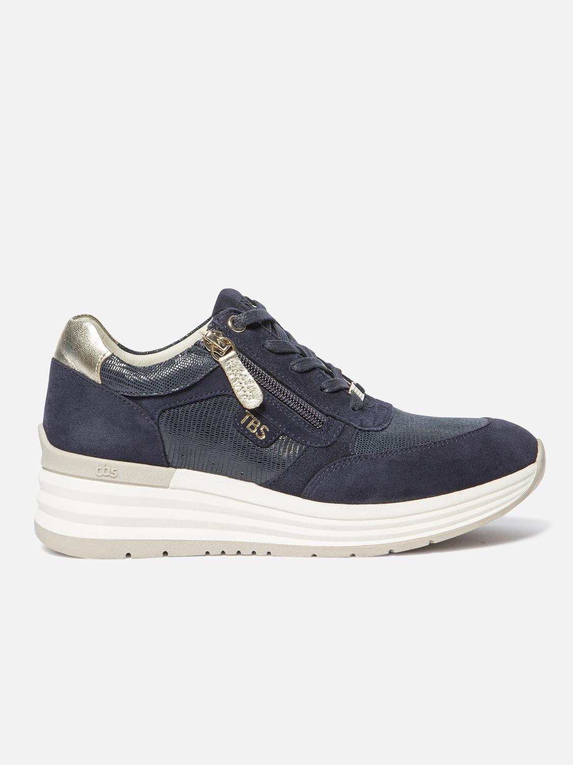 Running Femme Doublée Cuir Marine et Or TYLAZIP