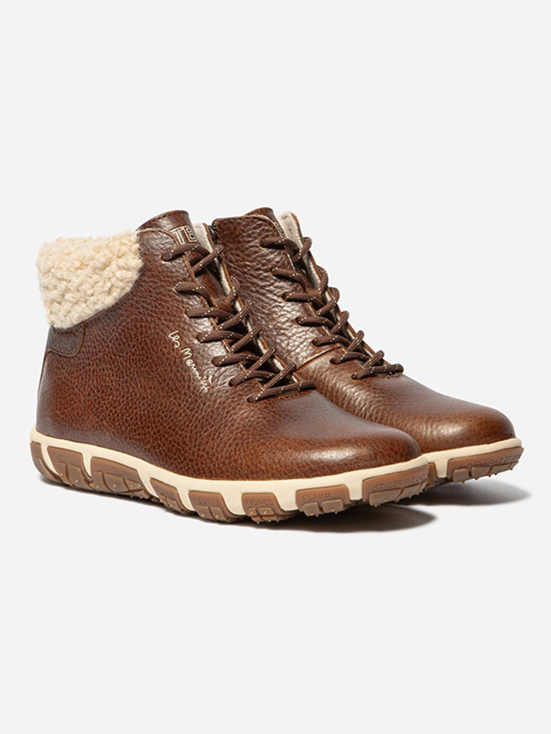 Boots Femme Doublée Feutrine Cuir Marron JANISSA Boots Femme Doublée Feutrine Cuir Marron JANISSA