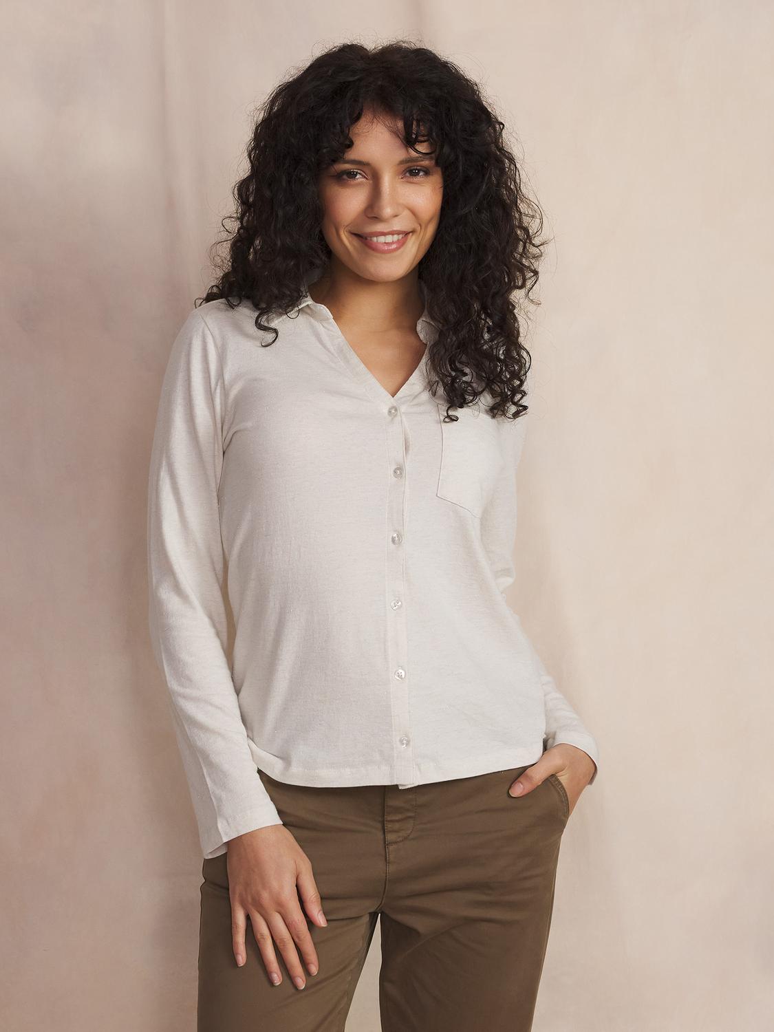Chemise Femme Coton Biologique Blanc ADINACHE Chemise Femme Coton Biologique Blanc ADINACHE