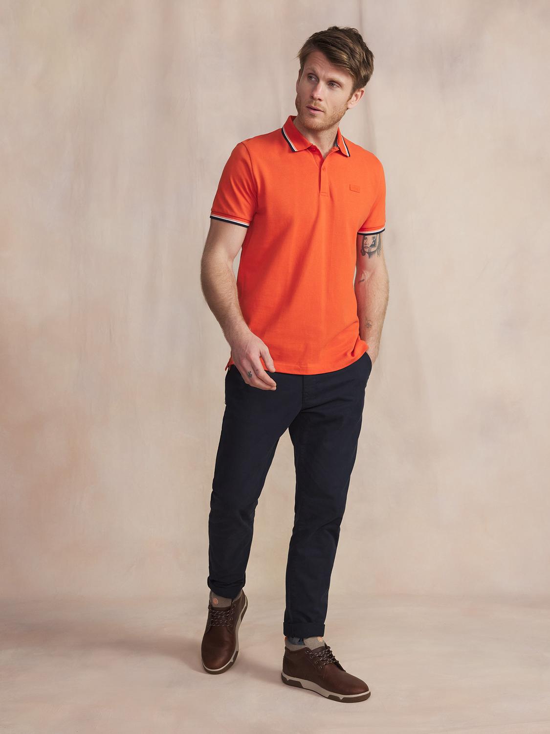 Polo Homme Coton Biologique Orange YVANEPOL Polo Homme Coton Biologique Orange YVANEPOL
