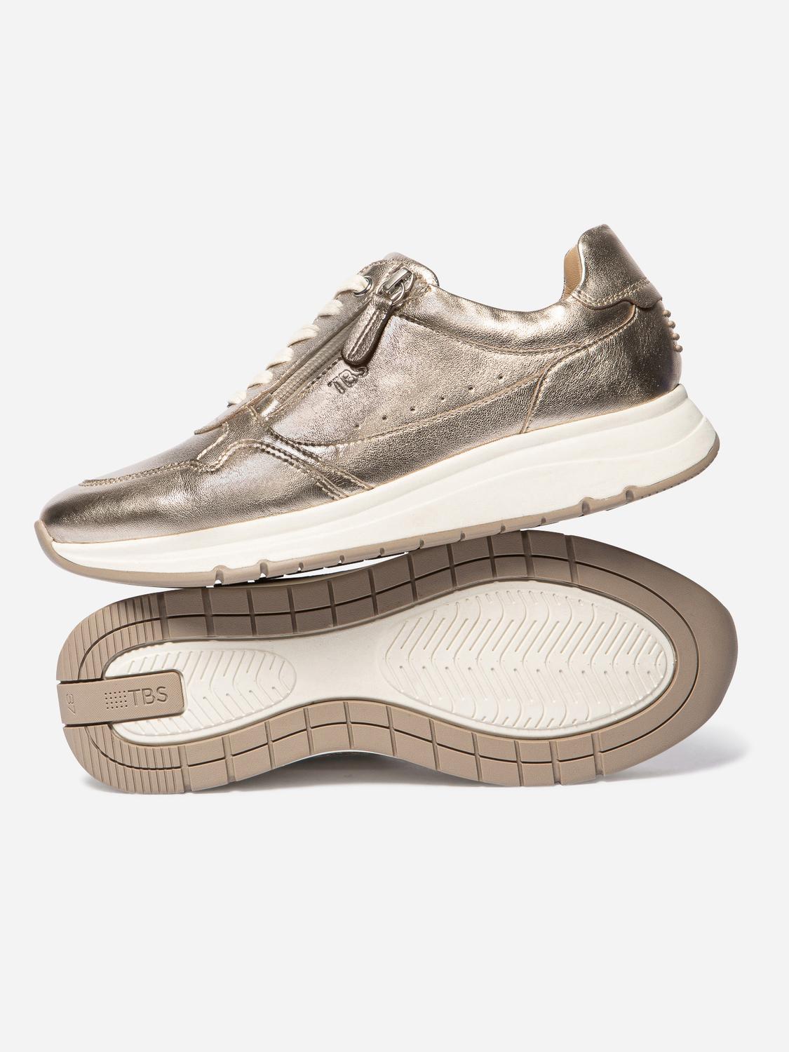 Women's leather sneakers Bronze BLONZIP