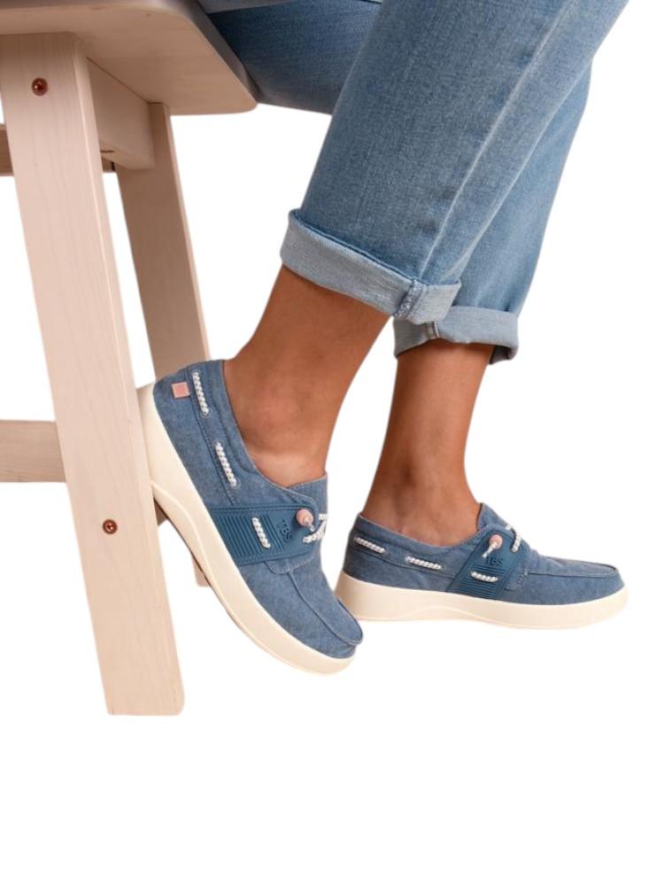 Chaussures bateau femme blue denim GEOFLOT