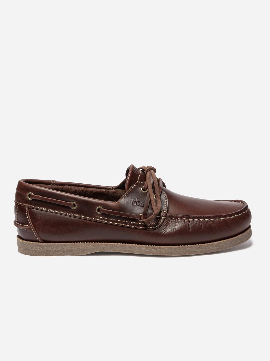Chaussures Bateau Homme Cuir Acajou