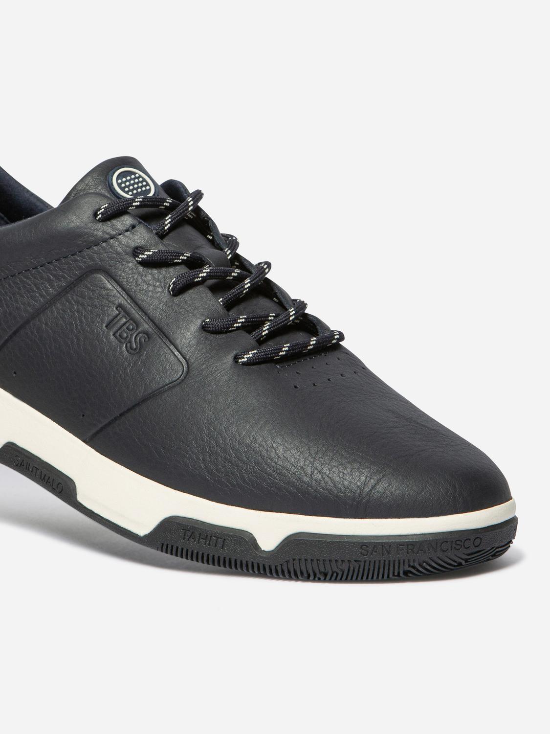 Men's leather sneakers Navy GEDEONE
