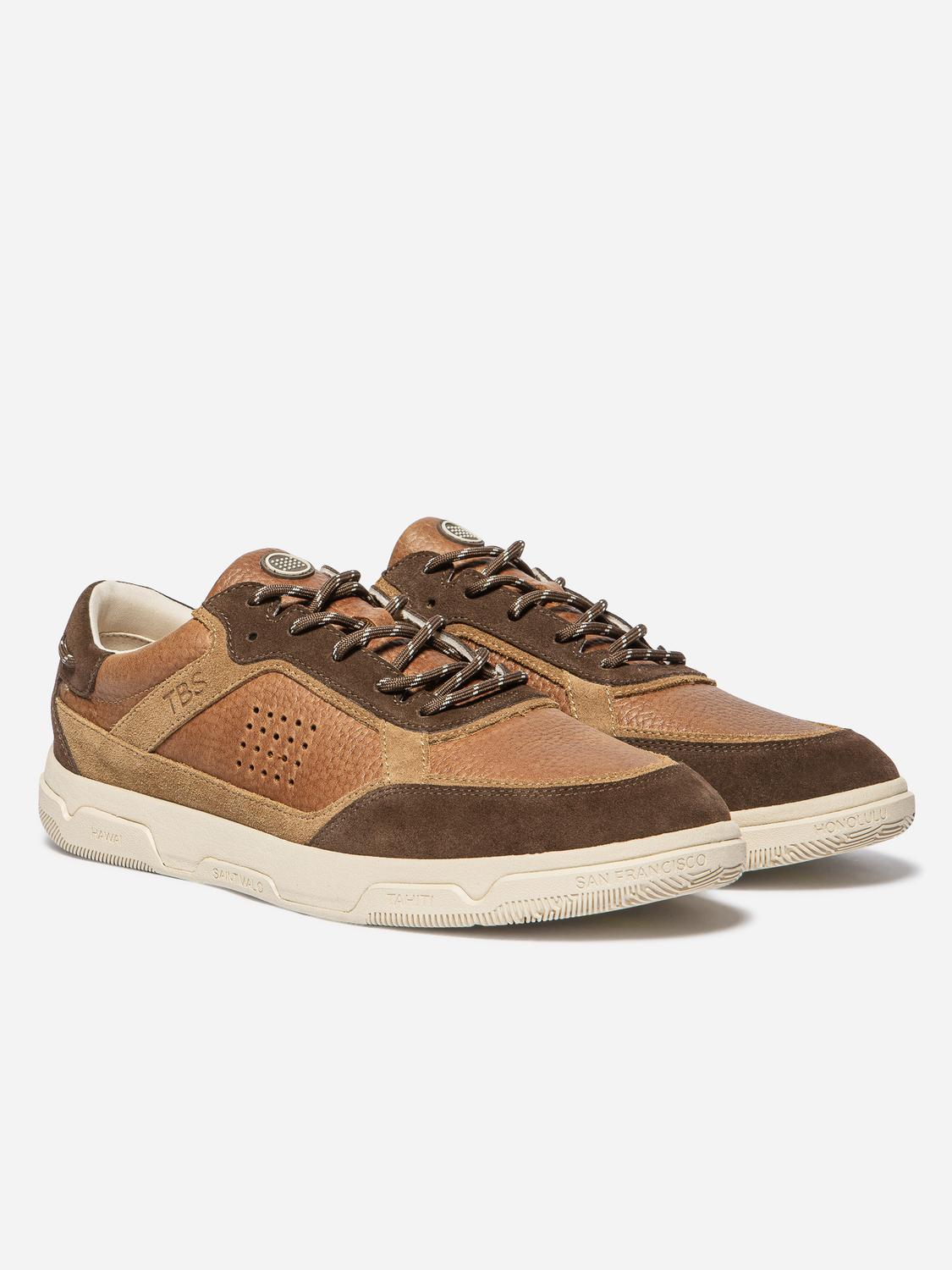 Tennis Homme Cuir Camaieu Marron GUYLHEM
