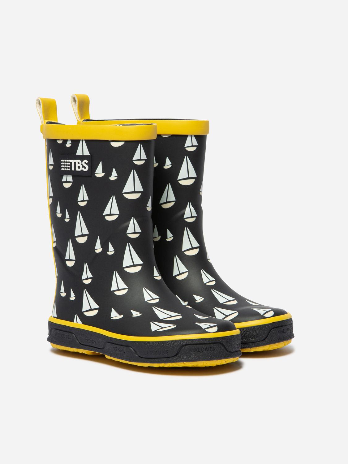 Botte Caoutchouc Enfant Marine Bateau ROSARIE