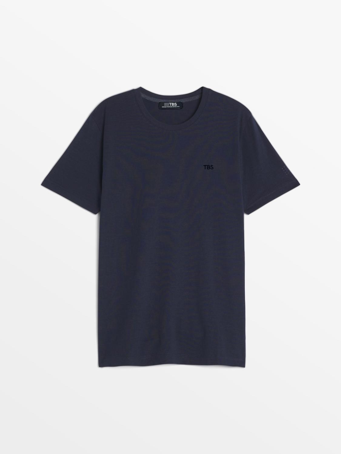 Men's knit T-shirt Navy PIERETEE