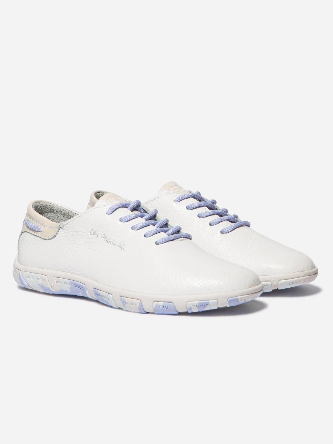 Women's leather sneakers White Iridescent Camo JAZARU