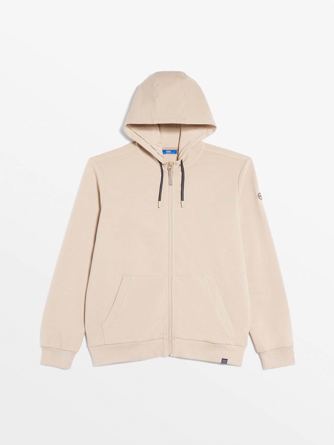 Sweat Homme Molletonné A Capuche Beige