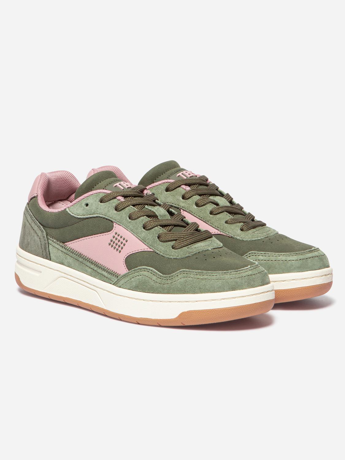 Tennis Femme Cuir Nubuck Vert ALMERIA Tennis Femme Cuir Nubuck Vert ALMERIA
