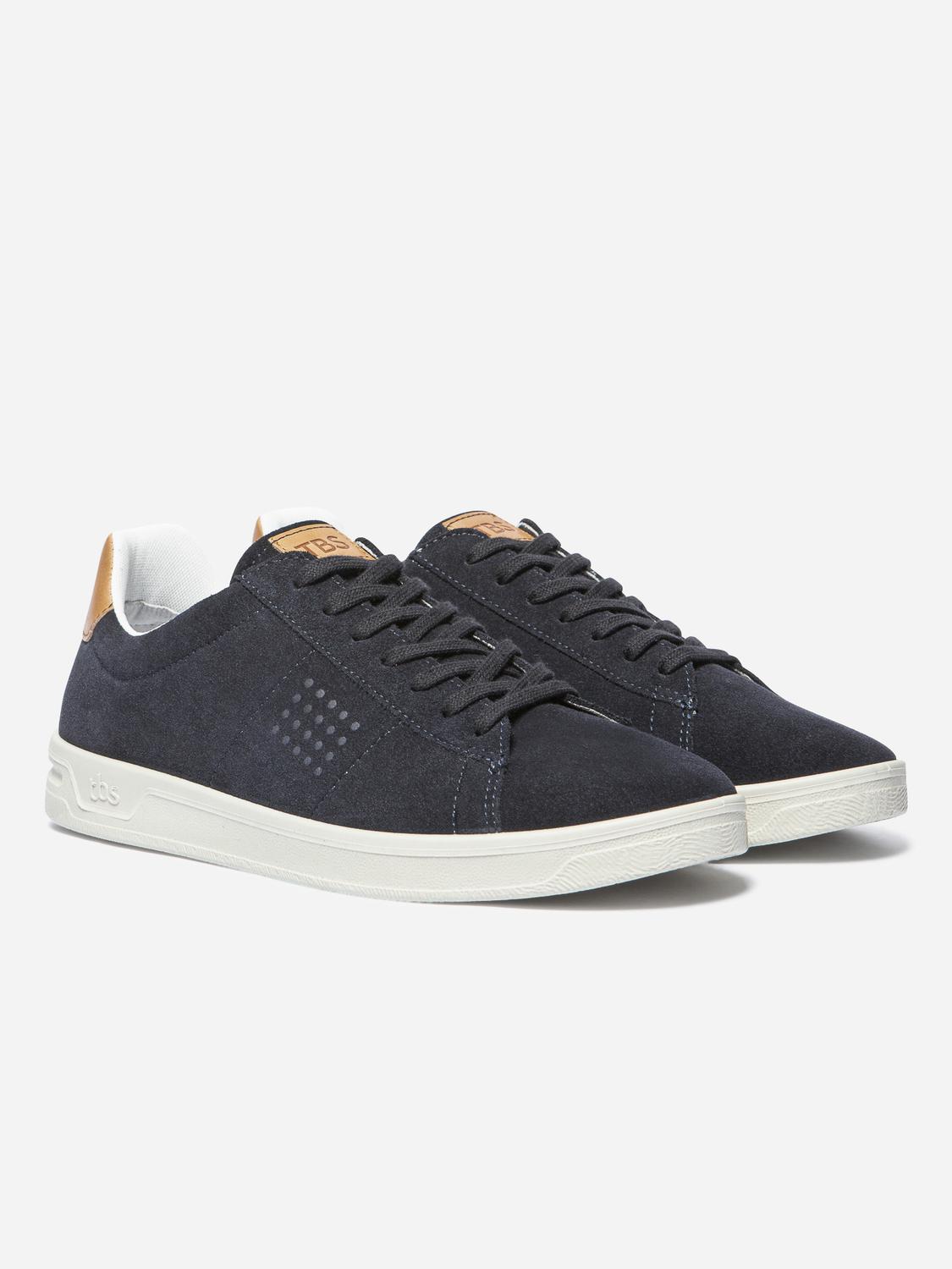 Baskets Homme Fabriquées En France Cuir Velours Marine