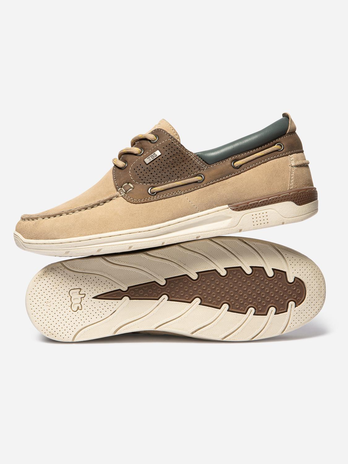 Men's boat shoes Sand and Cognac MATBOAT