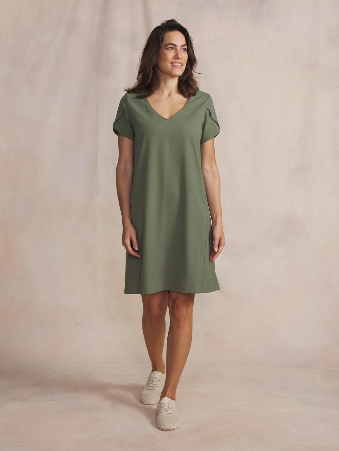 Robe courte femme kaki LANNAROB