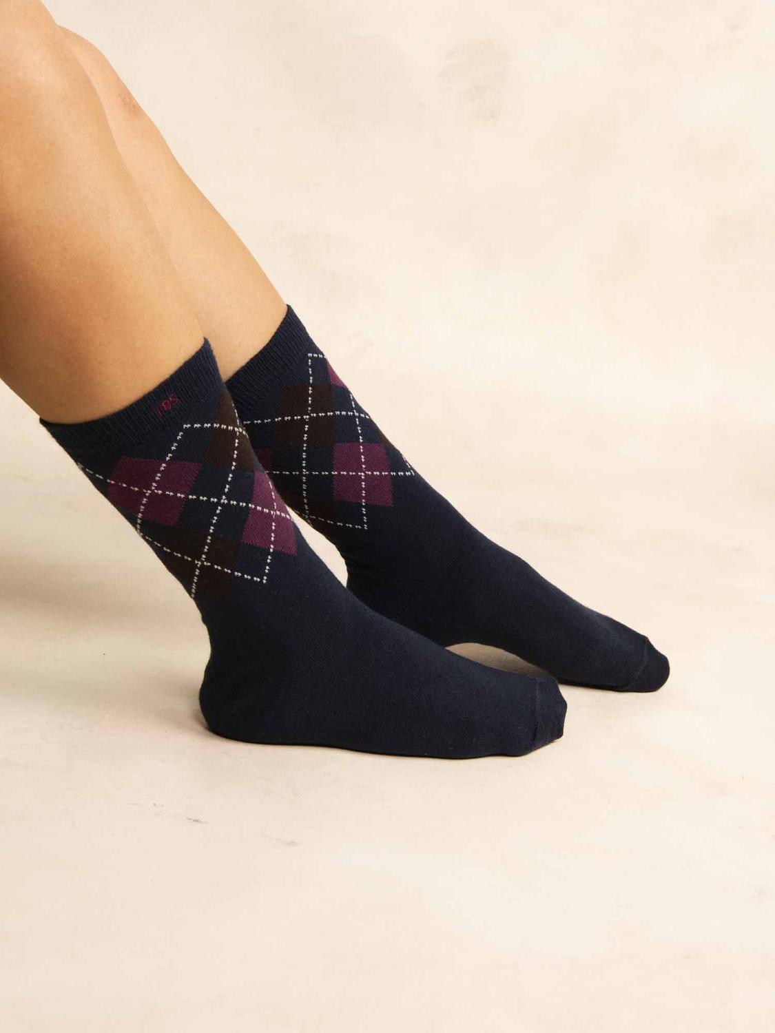 Chaussette Homme Textile Navy et Synagot Losanges PREPYSOC