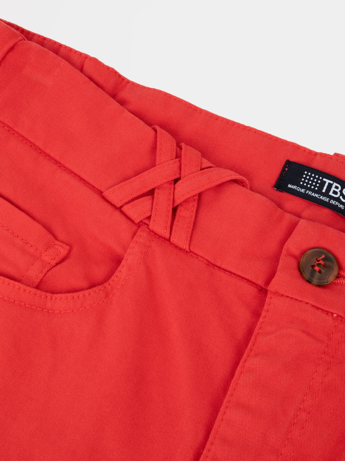 Bermuda Femme Ceinture Semi-élastiquée Rouge SINTAMID