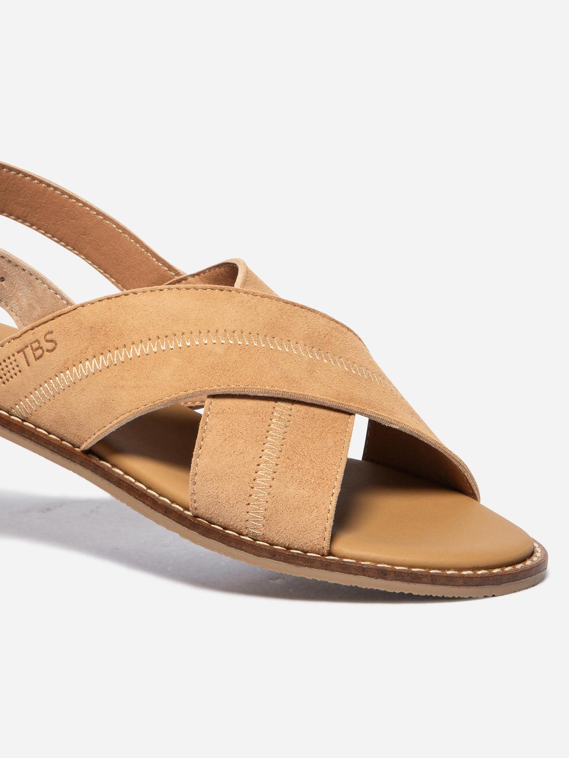 Sandales plates femme noisette ASSIANE