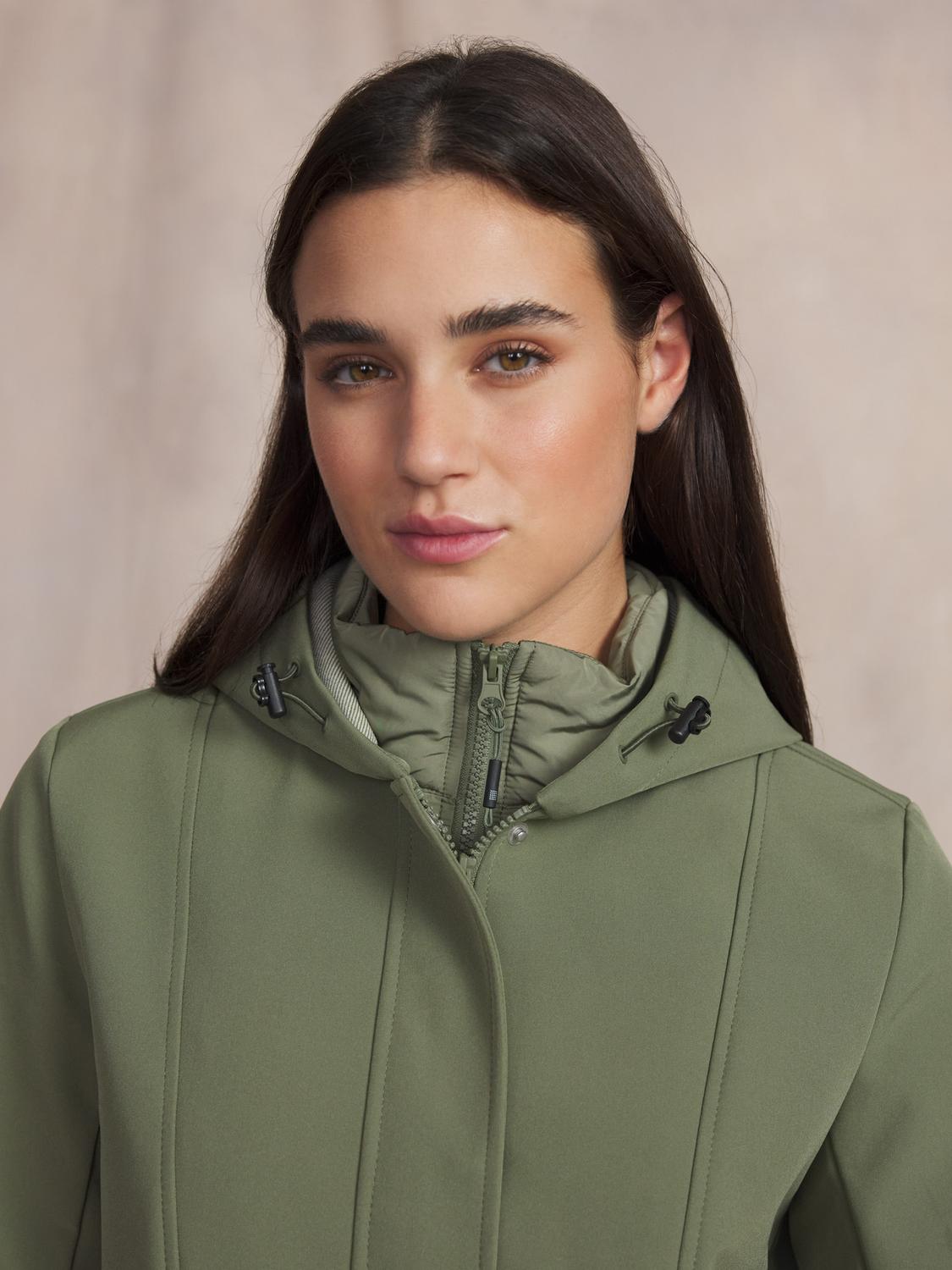 Veste Longue Femme Imperméable A Capuche Vert FANNYLON