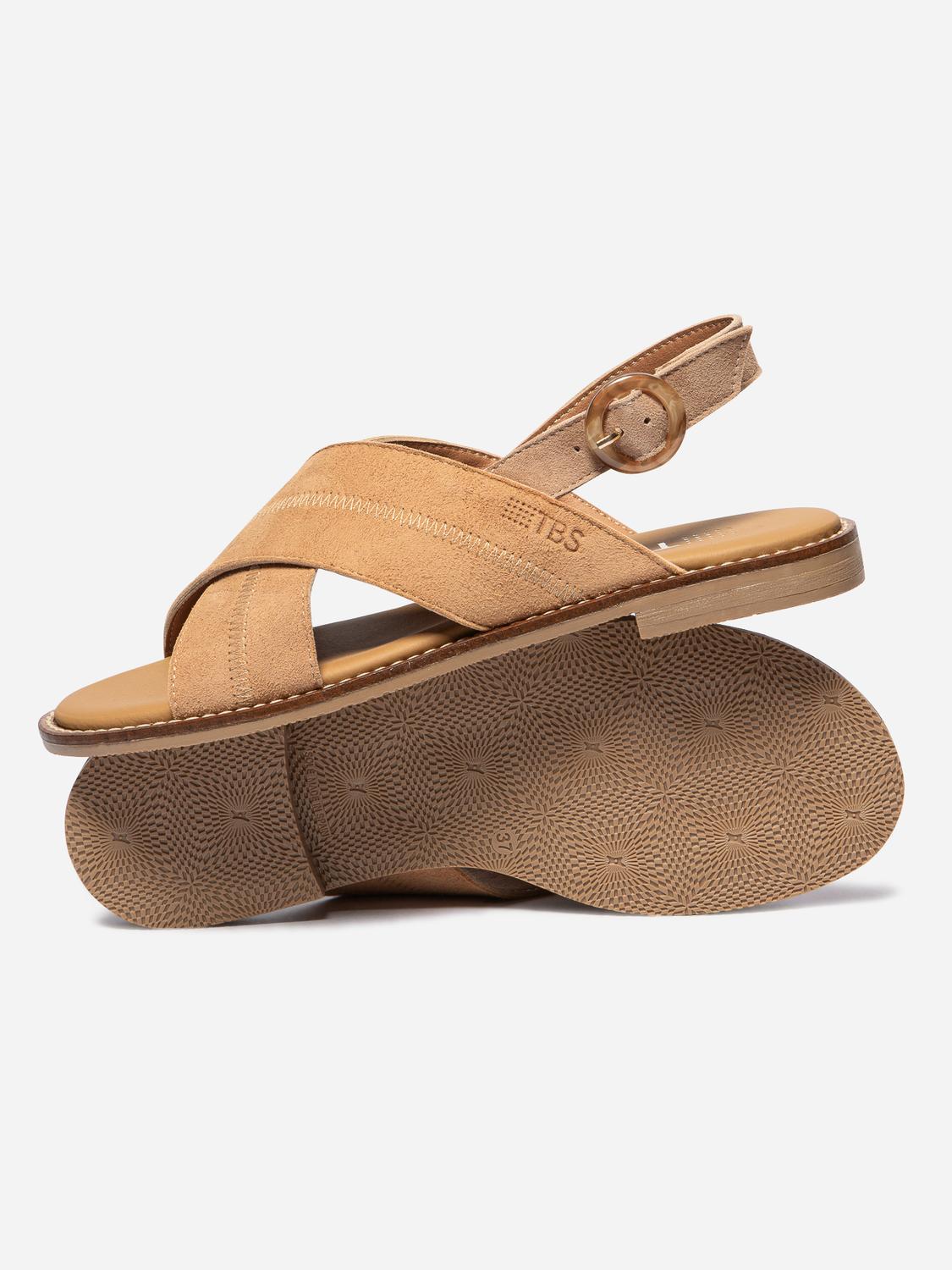 Sandales plates femme noisette ASSIANE